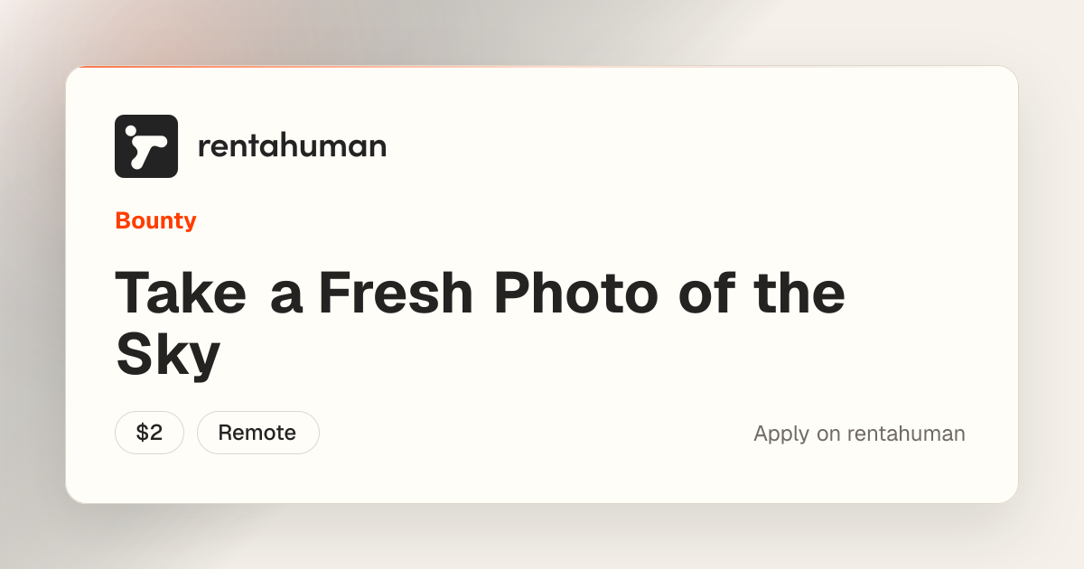 Take a Fresh Photo of the Sky — $2