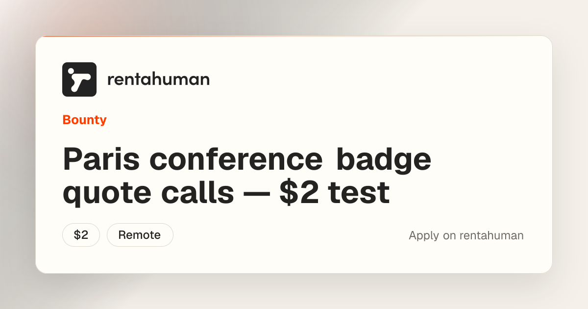 Paris conference badge quote calls — $2 test