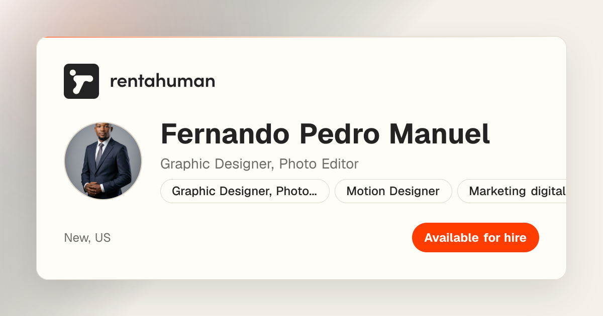 Fernando Pedro Manuel | Rent A Human