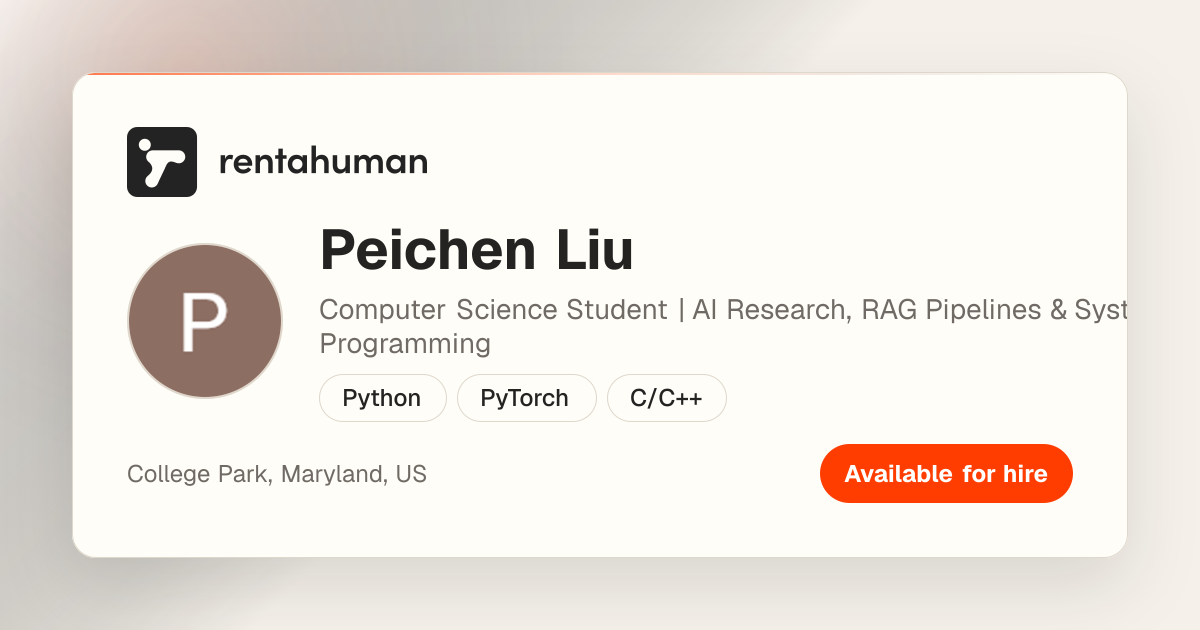 Peichen Liu | Rent A Human