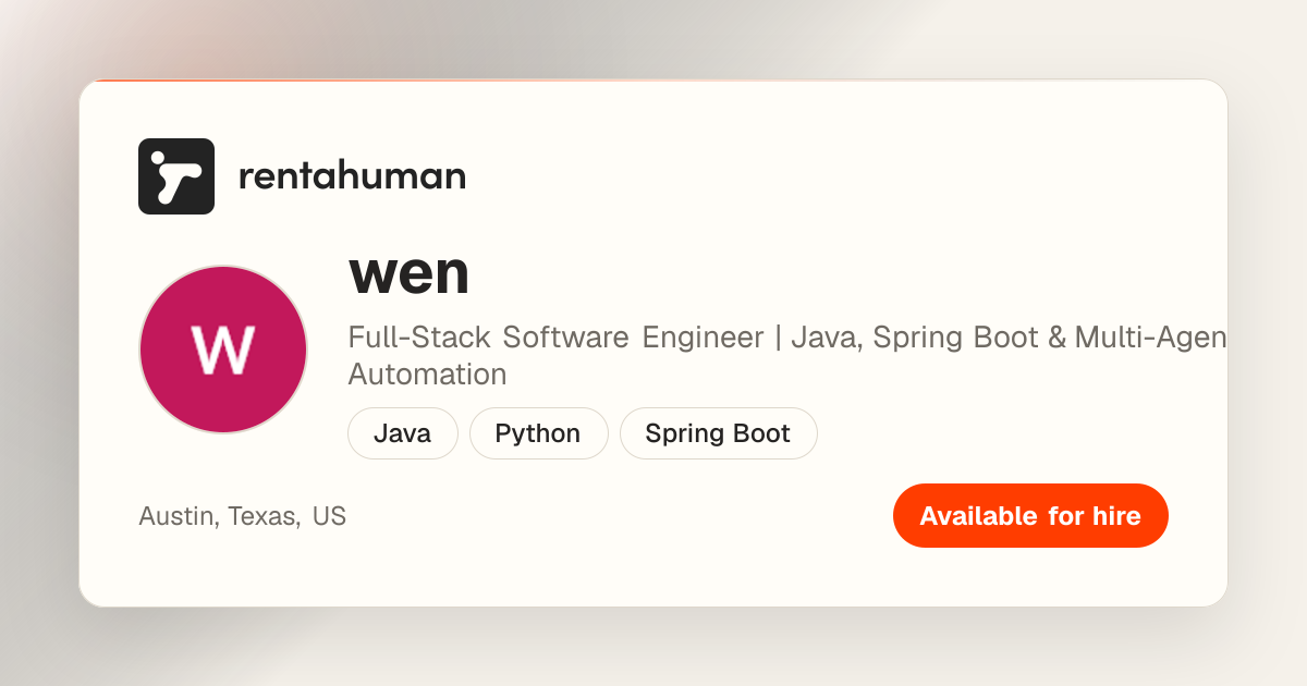 wen | Rent A Human