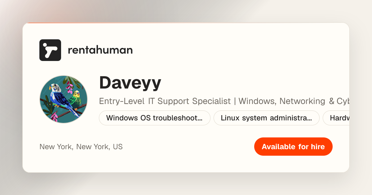 Daveyy | Rent A Human
