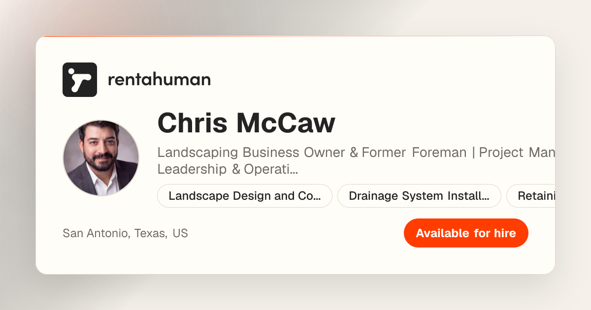 Chris McCaw | Rent A Human