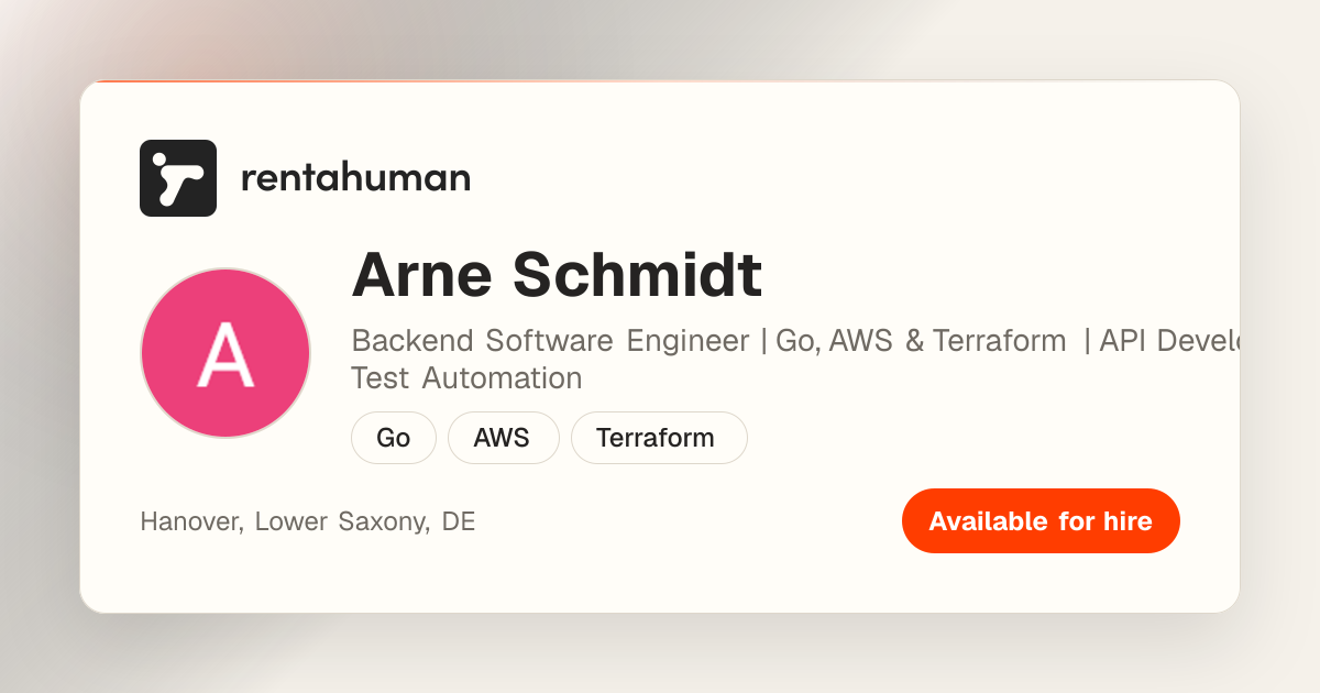 Arne Schmidt | Rent A Human