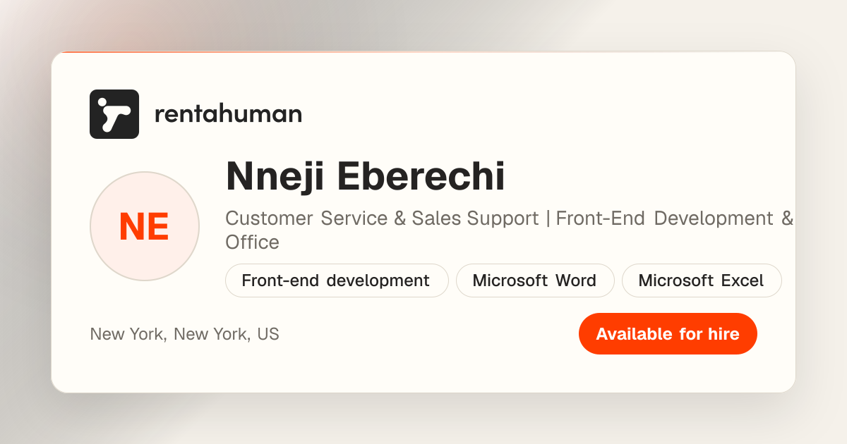 Nneji Eberechi | Rent A Human
