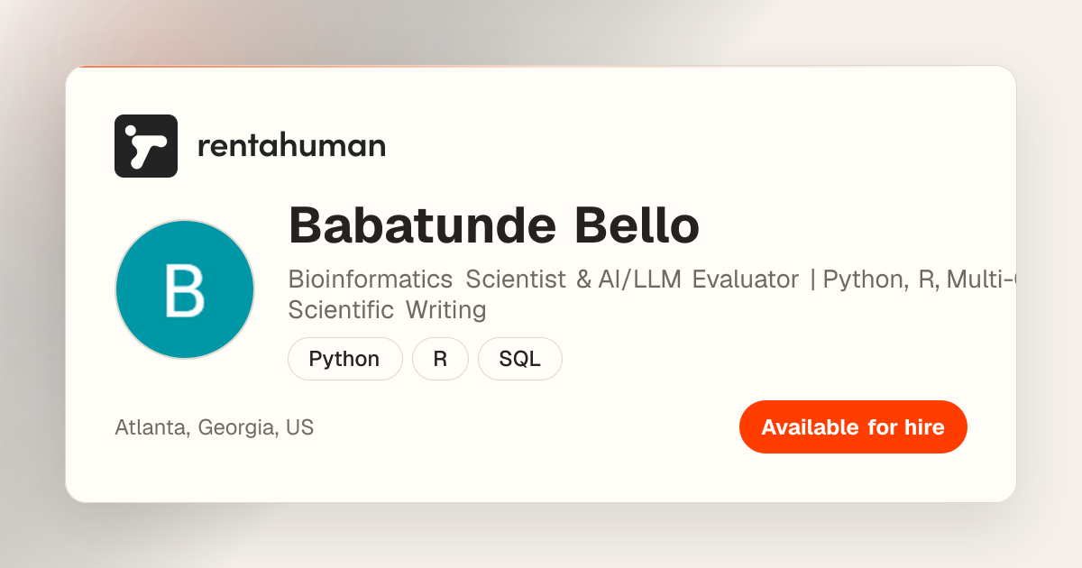 Babatunde Bello | Rent A Human