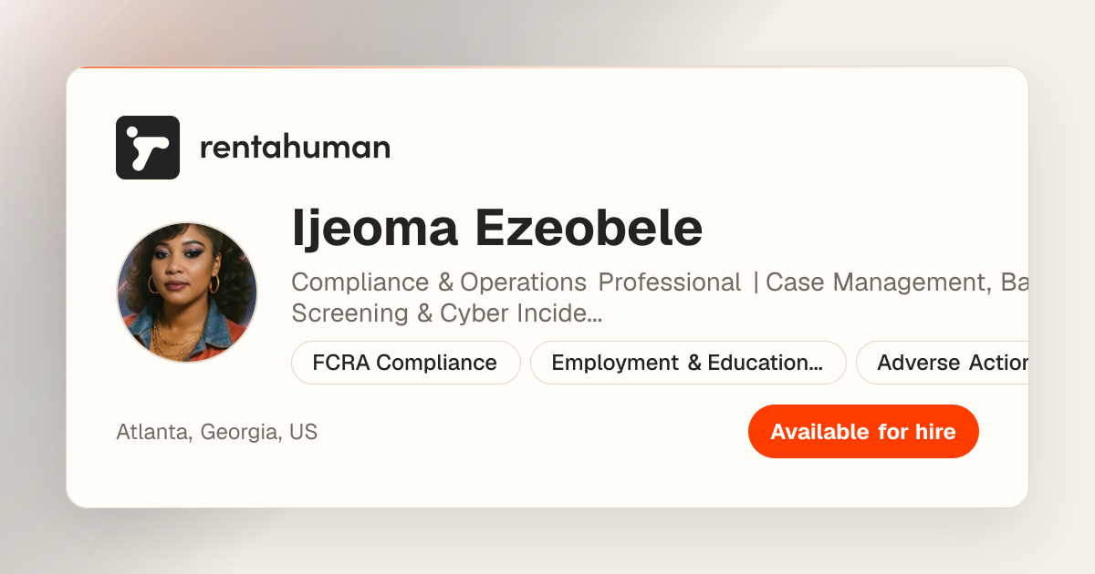 Ijeoma Ezeobele | Rent A Human
