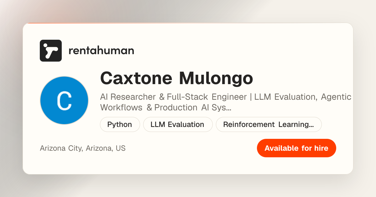 Caxtone Mulongo | Rent A Human