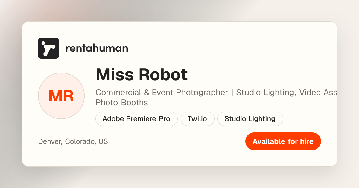 Miss Robot | Rent A Human