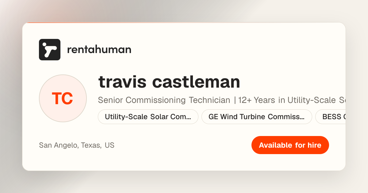 travis castleman | Rent A Human