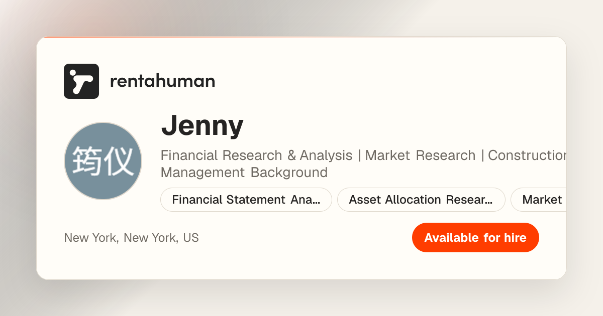Jenny | Rent A Human
